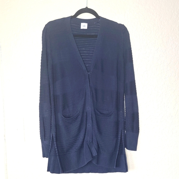 CAbi Blue Semi Semi Sheer Cardigan - Picture 2 of 6